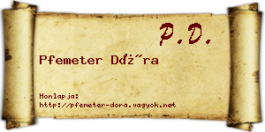 Pfemeter Dóra névjegykártya